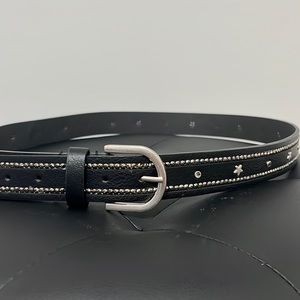 Black and silver belt